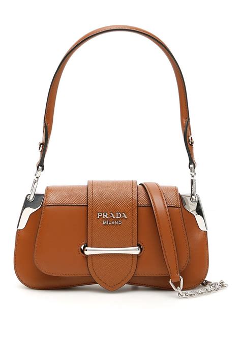 prada sidonie shoulder flap brown|Women's Shoulder Bags .